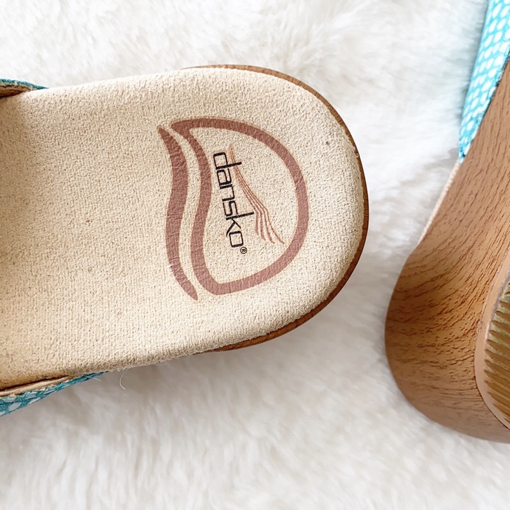 Dansko Blue and White Women's Sandals - Picture 10 of 11